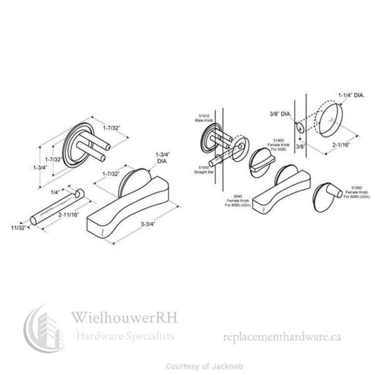 8080 Latch, Concealed, Straight Bar ADA » Wielhouwer Replacement Hardware